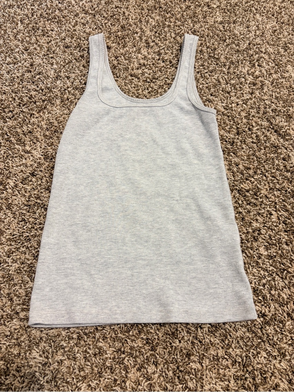 Abercrombie & Fitch Light Gray Ribbed Scoop Neck Tank